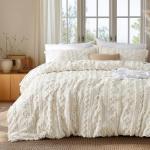 Bedsure Boho Kids Duvet Cover King Size（Duvet Insert/Comforter not Included - Tufted King Duvet Cover for All Seasons,Soft Shabby Chic Boho Bedding (Beige, 104" x 90")