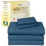 California Design Den Split King Sheets Sets for Adjustable Bed - Soft 100% Cotton Sheets, 400 Thread Count Sateen, Deep Pockets, Cool and Durable Bedding, Beats Egyptian Cotton Claims - Peacock Blue