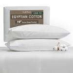 HYPREST 100% Egyptian Cotton Sheets Queen Size - 19 Inch Extra Deep Pocket Queen Sheets, 1200 Thread Count Long Staple Cotton White,Sateen Weave,Soft Durable&Hypoallergenic - 5 Star Hotel Luxury