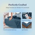California Design Den Split King Sheets Sets for Adjustable Bed - Soft 100% Cotton Sheets, 400 Thread Count Sateen, Deep Pockets, Cool and Durable Bedding, Beats Egyptian Cotton Claims - Peacock Blue