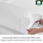 Heirloom Soft, Smooth & Thick Certified 800 Thread Count 100% Cotton Sateen is Superior to Egyptian Cotton Claims, 2 White Standard Pillowcases Fits Standard & Queen Size Pillows (Bright White)