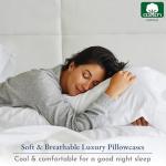 Heirloom Soft, Smooth & Thick Certified 800 Thread Count 100% Cotton Sateen is Superior to Egyptian Cotton Claims, 2 White Standard Pillowcases Fits Standard & Queen Size Pillows (Bright White)