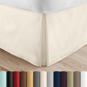 Linen Market Bed Skirt - Ultra Soft Microfiber - Easy Fit with 14 Inch Tailored Drop - Hotel Quality, Shrinkage & Fade Resistant - Bed Cover - Full Size Bed Skirts - Bedroom Décor - (Full, Ivory)