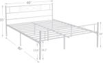 VECELO 14" Queen Size White Metal Platform Bed Frame with Headboard,Premium Steel Slat Support/No Box Spring Needed/Noise-Free/Easy Assembly