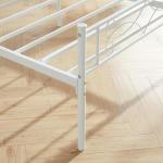 VECELO 14" Queen Size White Metal Platform Bed Frame with Headboard,Premium Steel Slat Support/No Box Spring Needed/Noise-Free/Easy Assembly