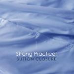 Hearth & Harbor Calm Blue Duvet Cover Queen Size - 3 Piece Queen Duvet Cover Set, Soft Double Brushed Queen Size Duvet Covers with Button Closure, 1 Duvet Cover 90x90 inches and 2 Pillow Shams