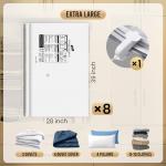 TAILI 8 Pack Vacuum Storage Bags, Jumbo Size 39x28 inch, LONG SIDE ZIP Vacuum Seal Bags for Beddings, Extra Large Storage Space Saver for Clothing, Comforters, Blankets, Pillows