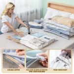 TAILI 8 Pack Vacuum Storage Bags, Jumbo Size 39x28 inch, LONG SIDE ZIP Vacuum Seal Bags for Beddings, Extra Large Storage Space Saver for Clothing, Comforters, Blankets, Pillows