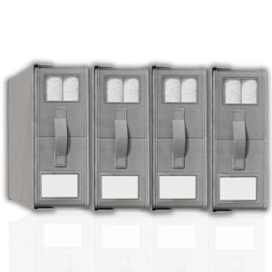 ADONIS ELITE Foldable Bed Sheet Organizer Storage Bins – Space-Saving Under-Bed Bedding, Dorm Storage Solution – Closet Organizer with Clear Window (4 Pack, Grey)