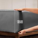 Vonty Satin Sheets Extra Deep Pocket Full Sheet Sets - Cooling & Silky Satin Full Size Sheets with 18-24 Inch Deep Pocket, Grey Bed Sheets Fit Up to 24" Deep Mattress - 4 Piece