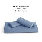 Bedsure Cooling Duvet Cover King Size - Moisture Wicking and Silky Eucalyptus Lyocell Cotton Hybrid Comforter Cover Set for Hot Sleeper - Buttery Soft and Breathable, Cooling Bedding Set, Slate Blue