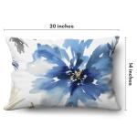 Americanflat 20x14 Throw Pillow with Premium Polyester - Decorative Pillows for Home Decor - Stylish Pillows for Couches, Bedrooms and Chairs - White and Indigo