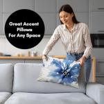 Americanflat 20x14 Throw Pillow with Premium Polyester - Decorative Pillows for Home Decor - Stylish Pillows for Couches, Bedrooms and Chairs - White and Indigo