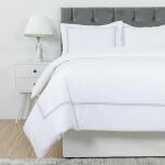 Dreamology White Duvet Cover Luxury Hotel-Quality 100% Cotton Sateen T300 Embroidered Duvet Cover with 2 Pillow Shams Hypoallergenic Button Closure 3 Pieces Duvet Covers Set, Comforter Not Included