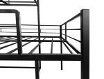 PVWIIK Triple Bunk Bed with Built-in Ladder and Full-Length Guardrails for 3 Kids,Metal L-Shaped Bunk Bed,Space Saving Design, No Box Spring Needed, Black