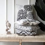 Phantoscope Set of 4 New Living Series Grey Throw Decorative Pillow Cover Cushion Cover Geometric-Pattern 18 x 18 inches 45 x 45 cm