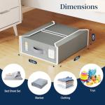 Yecaye 6 Pack Bed Sheet Organizers and Storage(King & Queen Size), Foldable Bed Sheet Organizer for Linen Closet, Bedding Storage Box with Window for Bedsheets, Duvet Cover and Pillowcase
