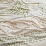 Oli Anderson Boho Duvet Cover Set Queen Size, Beige and Sage Green Color Clash 3 Pieces Microfiber Bedding Set, Durable and Super Soft Duvet Covers with Zipper and Ties, 90"*90"