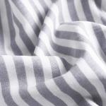 Wake In Cloud - Striped Cotton Duvet Cover Set, Ticking Stripe Pinstripe Farmhouse, 100% Cotton Bedding Set, 3 Pieces, Gray White, Queen Size