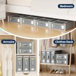 Yecaye 6 Pack Bed Sheet Organizers and Storage(King & Queen Size), Foldable Bed Sheet Organizer for Linen Closet, Bedding Storage Box with Window for Bedsheets, Duvet Cover and Pillowcase