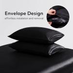 Candoury Satin Sheets Full Size Bed Sheets Set 4 Pcs, Soft and Durable Pillowcase, Flat Sheet and Fitted Sheet, Hotel Luxury Silky Satin Sheets Set (Full, Black)