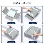 Yecaye 6 Pack Bed Sheet Organizers and Storage(King & Queen Size), Foldable Bed Sheet Organizer for Linen Closet, Bedding Storage Box with Window for Bedsheets, Duvet Cover and Pillowcase