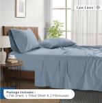 LANE LINEN 100% Egyptian Cotton Full Size Bed Sheets Set - 1500 Thread Count, 4 Piece Set - Luxury Sateen Weave Cotton Full Sheet Set - 15" Deep Pocket Full Size Sheets Set - French Blue