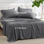 Bedsure Deep Pocket Queen Sheets - 6 Piece, Prewashed Ultra-Soft Queen Sheet Set, Fits Mattresses Up to 18 Inches Thick, Breathable & Secure Fit, Hotel Luxury Bedding, Grey