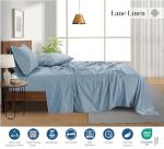 LANE LINEN 100% Egyptian Cotton Full Size Bed Sheets Set - 1500 Thread Count, 4 Piece Set - Luxury Sateen Weave Cotton Full Sheet Set - 15" Deep Pocket Full Size Sheets Set - French Blue