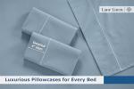 LANE LINEN 100% Egyptian Cotton Full Size Bed Sheets Set - 1500 Thread Count, 4 Piece Set - Luxury Sateen Weave Cotton Full Sheet Set - 15" Deep Pocket Full Size Sheets Set - French Blue
