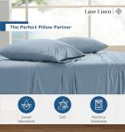 LANE LINEN 100% Egyptian Cotton Full Size Bed Sheets Set - 1500 Thread Count, 4 Piece Set - Luxury Sateen Weave Cotton Full Sheet Set - 15" Deep Pocket Full Size Sheets Set - French Blue