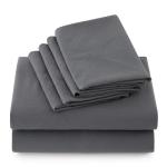 Bedsure Deep Pocket Queen Sheets - 6 Piece, Prewashed Ultra-Soft Queen Sheet Set, Fits Mattresses Up to 18 Inches Thick, Breathable & Secure Fit, Hotel Luxury Bedding, Grey