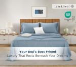 LANE LINEN 100% Egyptian Cotton Full Size Bed Sheets Set - 1500 Thread Count, 4 Piece Set - Luxury Sateen Weave Cotton Full Sheet Set - 15" Deep Pocket Full Size Sheets Set - French Blue