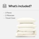 DOZ Duvet Cover Set, 100% Viscose derived from Bamboo, Organically Grown, Buttery Soft, Cooling Duvet Covers, High GSM, 1 Duvet Cover and 2 Pillowcases, 106"x90" (Ivory, King/Cal King)