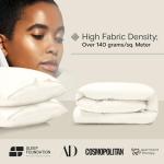 DOZ Duvet Cover Set, 100% Viscose derived from Bamboo, Organically Grown, Buttery Soft, Cooling Duvet Covers, High GSM, 1 Duvet Cover and 2 Pillowcases, 106"x90" (Ivory, King/Cal King)