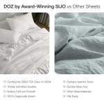 DOZ Duvet Cover Set, 100% Viscose derived from Bamboo, Organically Grown, Buttery Soft, Cooling Duvet Covers, High GSM, 1 Duvet Cover and 2 Pillowcases, 106"x90" (Ivory, King/Cal King)