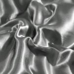 Holawakaka Luxurious Solid Satin Silk Like Comforter Set Ultra Soft Silky Quilt Breathable Bedding Bed-in-A-Bag Queen Size (Grey)