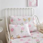 PinkMemory 5pcs Toddler Comforter Set Pink Flowers Bedding Set for Girls Toddler Bed Sheet Set in a Bag Kids Crib Bed Set,1 Quilt Comforter,1 Flat Sheet,1 Fitted Sheet and 2 Pillowcases