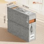 6Pack Sheet Organizers for Linen Closet - King/Queen Size Bedding Storage Boxes with Clear Window, Foldable & Dustproof Linen Organizer for Blankets & Sheet Sets,Grey