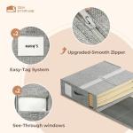 6Pack Sheet Organizers for Linen Closet - King/Queen Size Bedding Storage Boxes with Clear Window, Foldable & Dustproof Linen Organizer for Blankets & Sheet Sets,Grey
