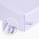Wake In Cloud - Floral Toddler Bedding Set for Girls, Cute Colorful Botanical Flowers, 4 Pieces Soft Crib Bed Set Including Comforter, Sheets and Pillowcase, Purple White