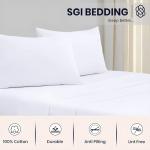 SGI 1000 Thread Count Egyptian Cotton King Sheet Set – Ultra Soft, Deep Pocket 15” Fitted, Breathable & Hotel-Quality,Luxury 4-Piece Premium Bedding Set for Crisp, Durable Comfort – White