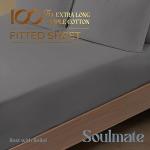 Mayfair Linen 100% Cotton Queen Fitted Sheet Only - 500 Thread Count Cotton Fitted Sheet Queen, Luxuriously Soft, Durable, Cooling 16" Deep Pocket Sateen Weave Bottom, Luxury Hotel Quality - Dark Grey