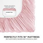 Juicy Couture Full Size Silk Satin Bed Sheet Set, Deep Pocket Silky Full Sheet Set with 1 Fitted Sheet, 1 Flat Sheet and 2 Pillow Case, Wrinkle Resistant and Anti Pilling Bed Sheets - Pink