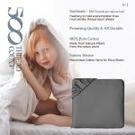 Mayfair Linen 100% Cotton Queen Fitted Sheet Only - 500 Thread Count Cotton Fitted Sheet Queen, Luxuriously Soft, Durable, Cooling 16" Deep Pocket Sateen Weave Bottom, Luxury Hotel Quality - Dark Grey