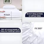 SGI 1000 Thread Count Egyptian Cotton King Sheet Set – Ultra Soft, Deep Pocket 15” Fitted, Breathable & Hotel-Quality,Luxury 4-Piece Premium Bedding Set for Crisp, Durable Comfort – White