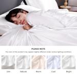 HOdo Home Satin Duvet Cover Queen Size, 3PCS Silk Like Comforter Cover, Ultra Soft and Breathable Bedding Set with Zipper Closure & Corner Ties（White）