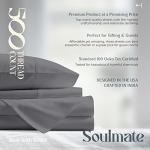 Mayfair Linen 100% Cotton Queen Fitted Sheet Only - 500 Thread Count Cotton Fitted Sheet Queen, Luxuriously Soft, Durable, Cooling 16" Deep Pocket Sateen Weave Bottom, Luxury Hotel Quality - Dark Grey