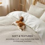 Bedsure Cotton Duvet Cover Queen Size - Waffle Weave Boho Textured Duvet Cover Set, Soft and Breathable Ripple Jacquard Bedding Set for All Seasons (Pink, Queen, 90"x90")