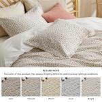 Bedsure Cotton Duvet Cover Queen Size - Waffle Weave Boho Textured Duvet Cover Set, Soft and Breathable Ripple Jacquard Bedding Set for All Seasons (Pink, Queen, 90"x90")